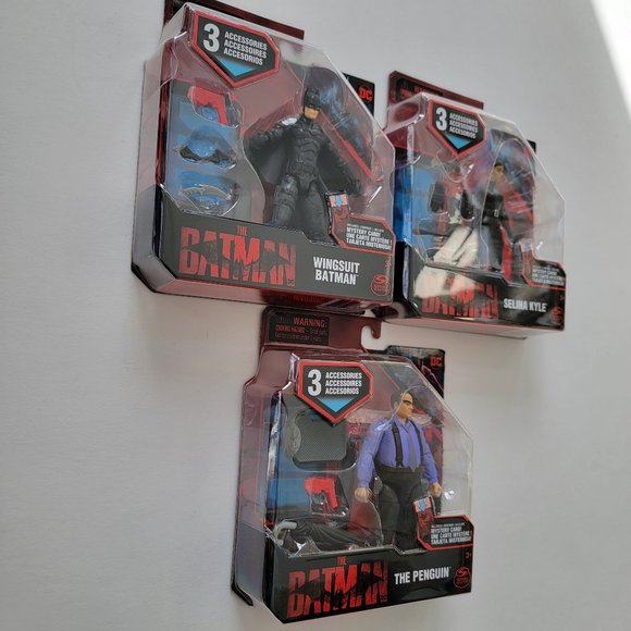 Lot of 3 The Batman figures w/ 3 acc each: The Penguin, Selina Kyle, The Batman - Picture 4 of 12